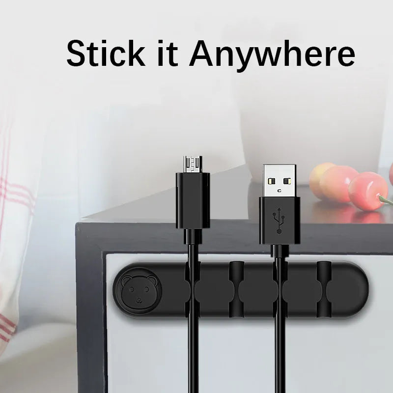 Cable Organizer Silicone USB Cable Winder Desktop Tidy Management Clips Cable Holder for Mouse Headphone Wire Organizer