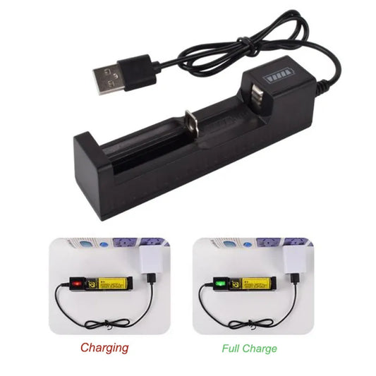 Universal 1 Slot Battery USB Charger Adapter LED Smart Chargering for Rechargeable Batteries Li-ion 18650 26650 14500 Charger